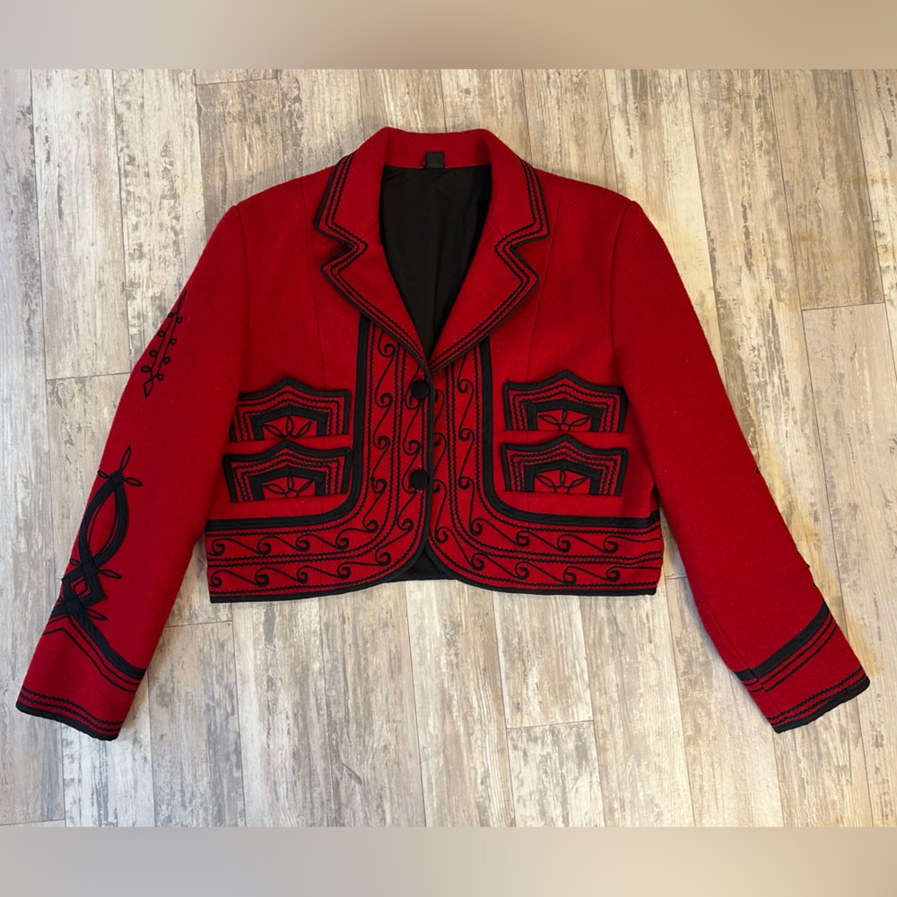 Solola Red And Black Bolero Jacket